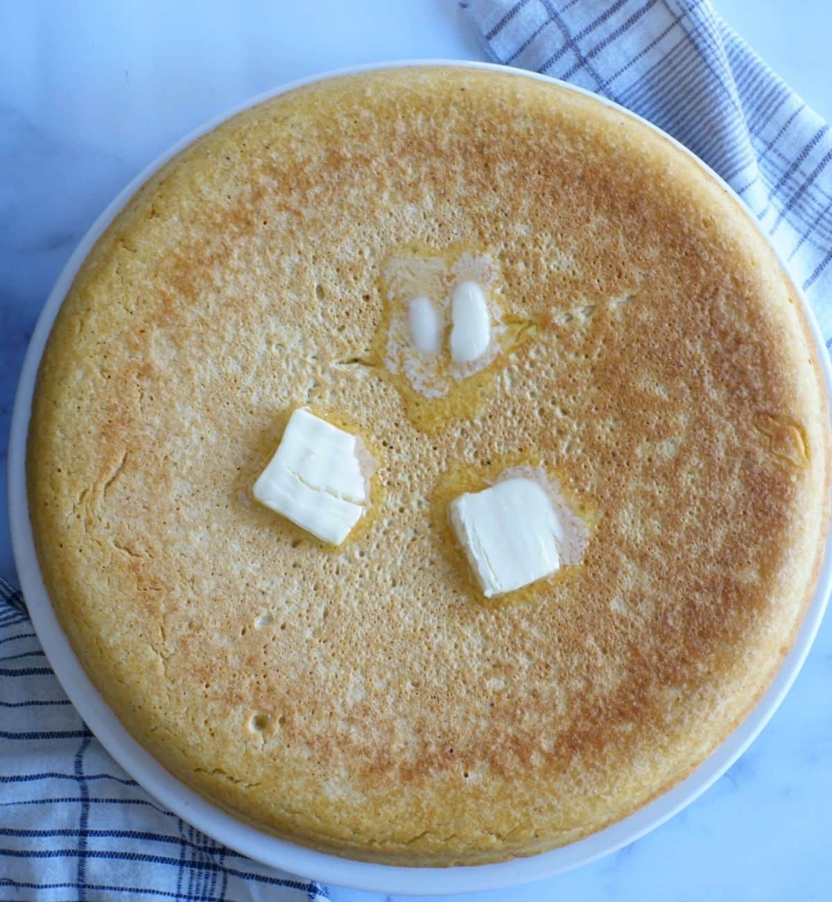 southern cornbread pone with butter