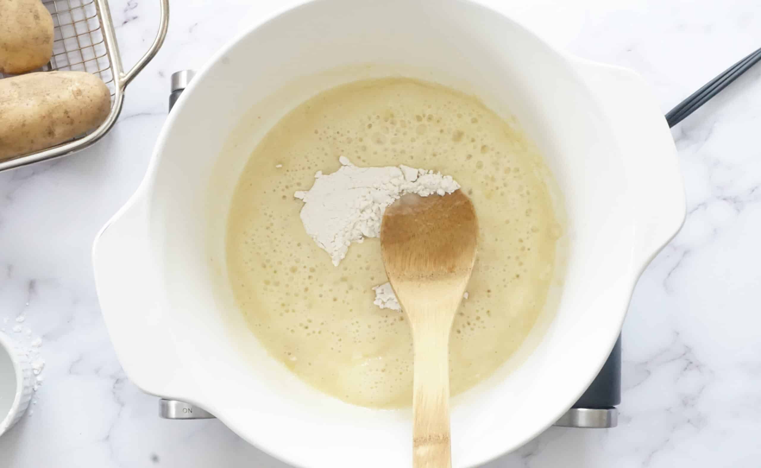 butter with flour for baked potato soup
