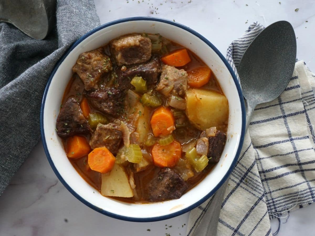 venison instant pot stew with potatoes celery carrots