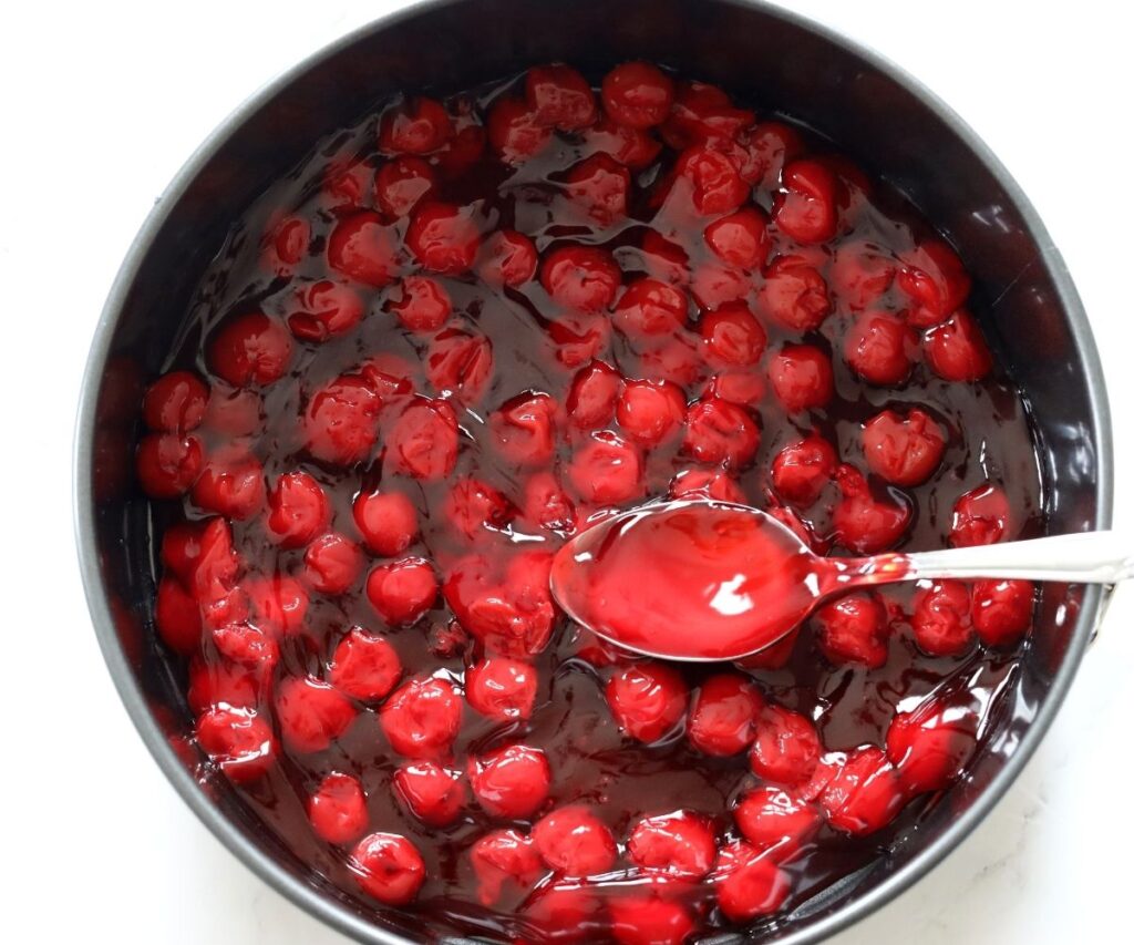 adding cherry pie filling