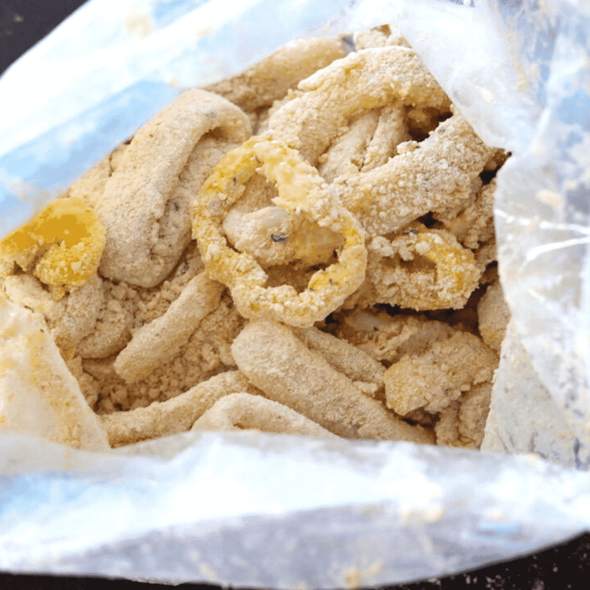 calamari in zipper freezer bag