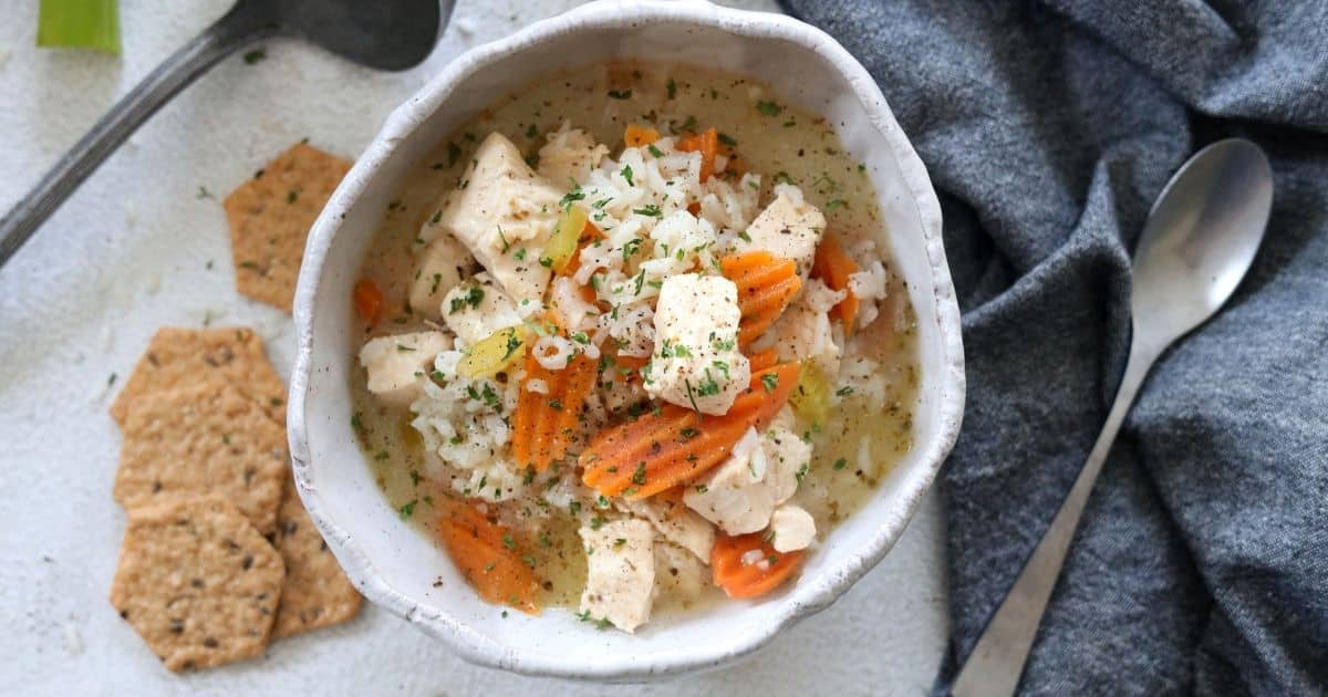 Instant Pot Chicken Rice Soup {in only 7 Minutes!} - Chunky in Kentucky