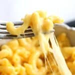 cheese pull with fork stretchy creamy mac