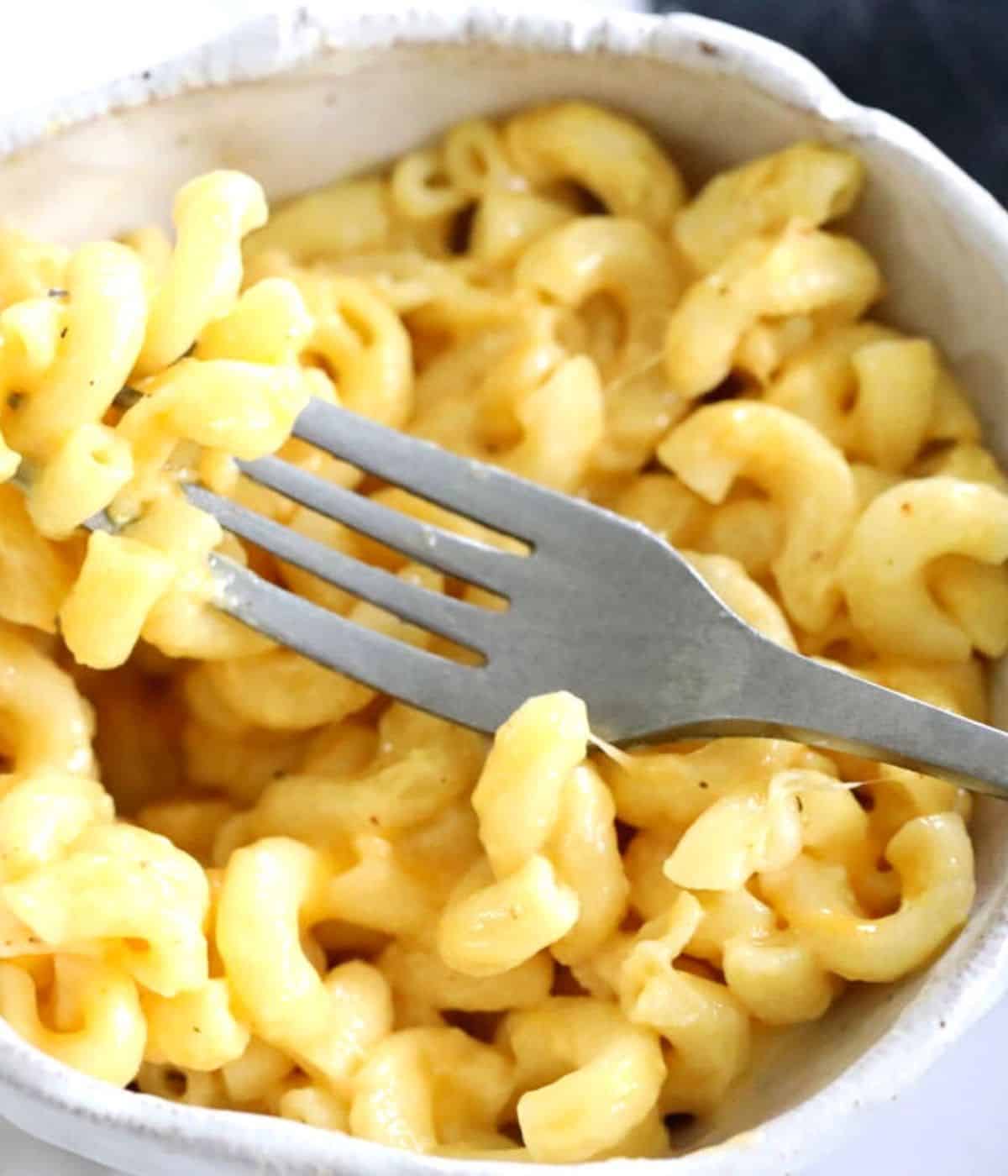 creamy copycat chick fil a macaroni with cheese in a bowl 