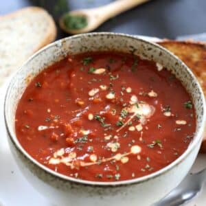 instant pot tomato soup in a bowl