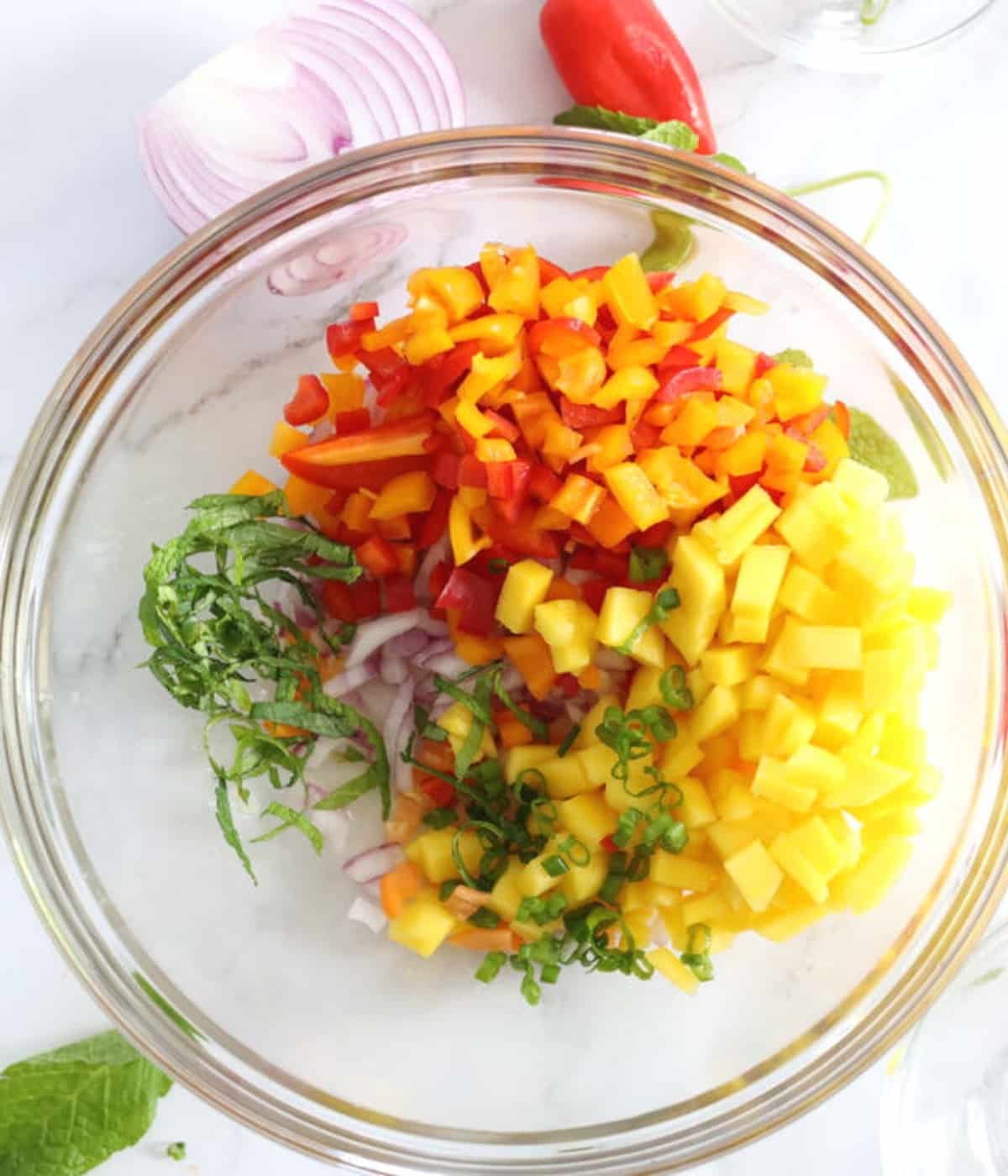 peppers and lime in a bowl