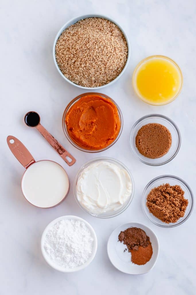 ingredients for pumpkin pie bars