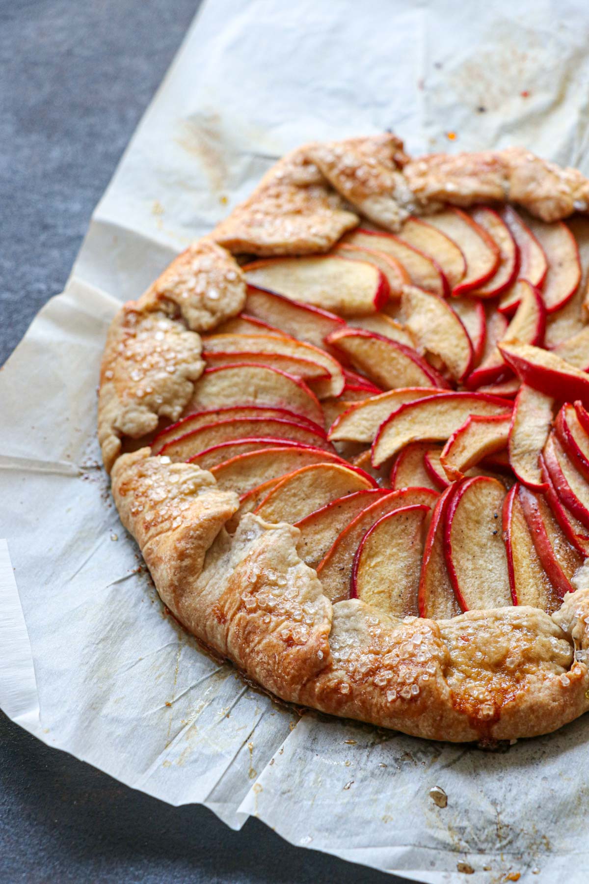 galette on parchment paper