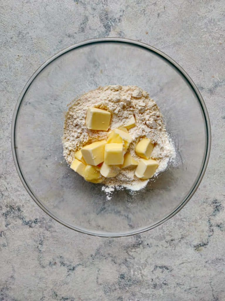 butter and flour in a bowl