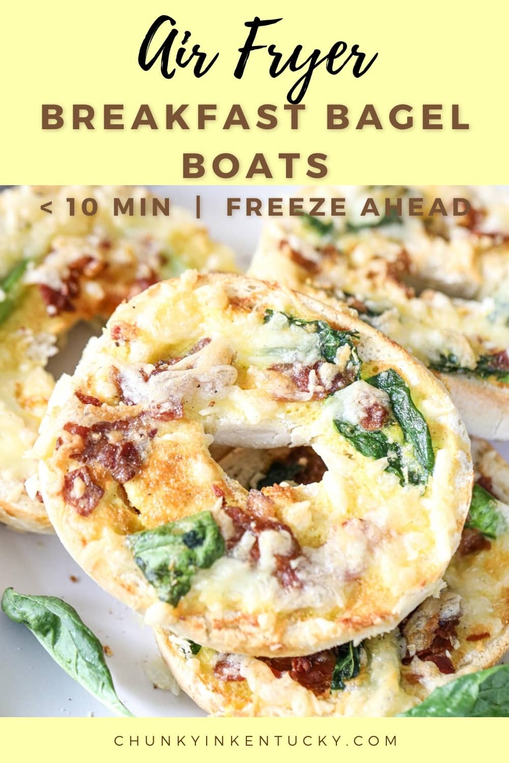 Air Fryer Bagel Boats (EASY omelette bites!) - Chunky in Kentucky