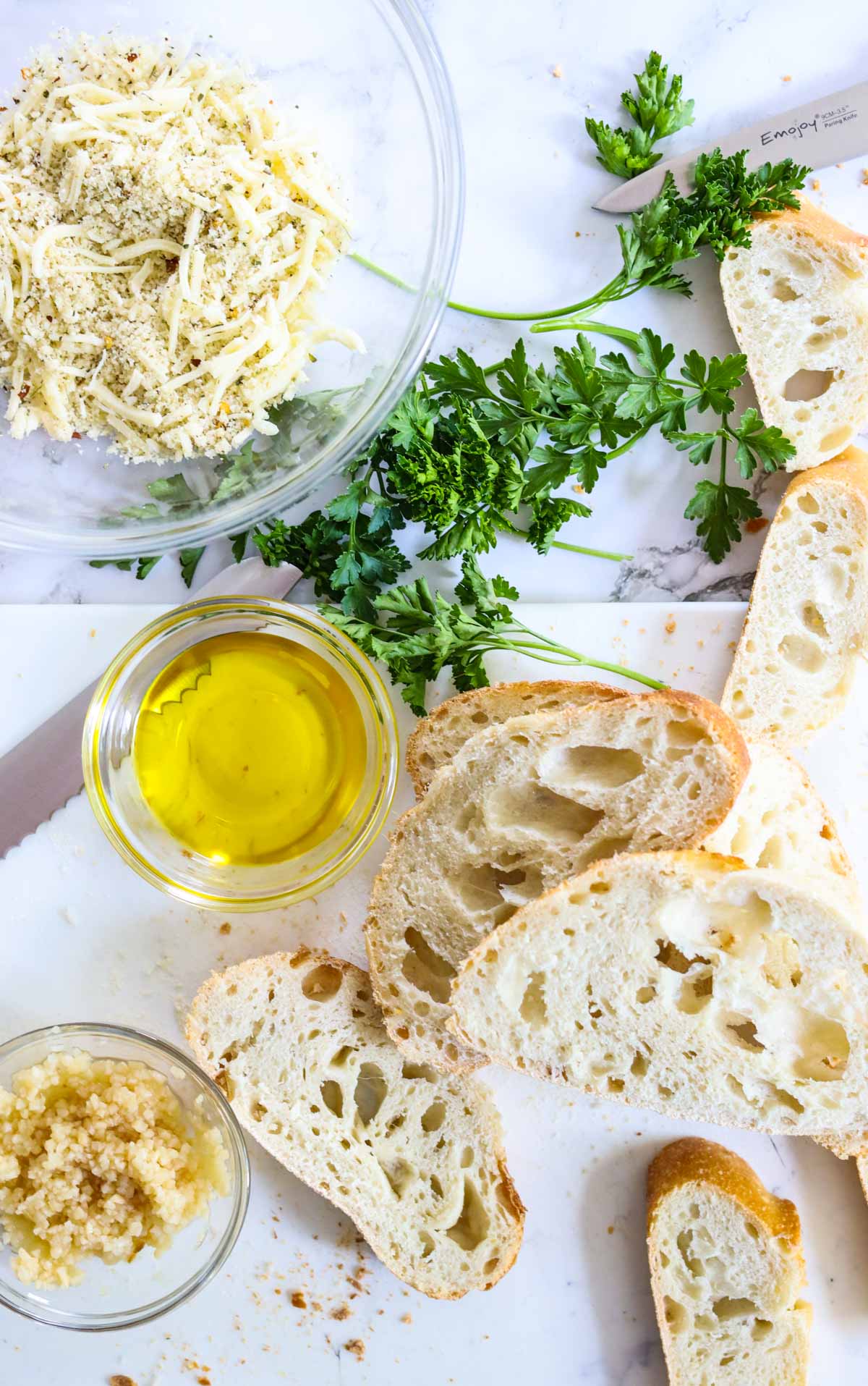 ingredients for garlic bread