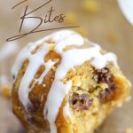 pumpkin chocolate chip bites with frosting