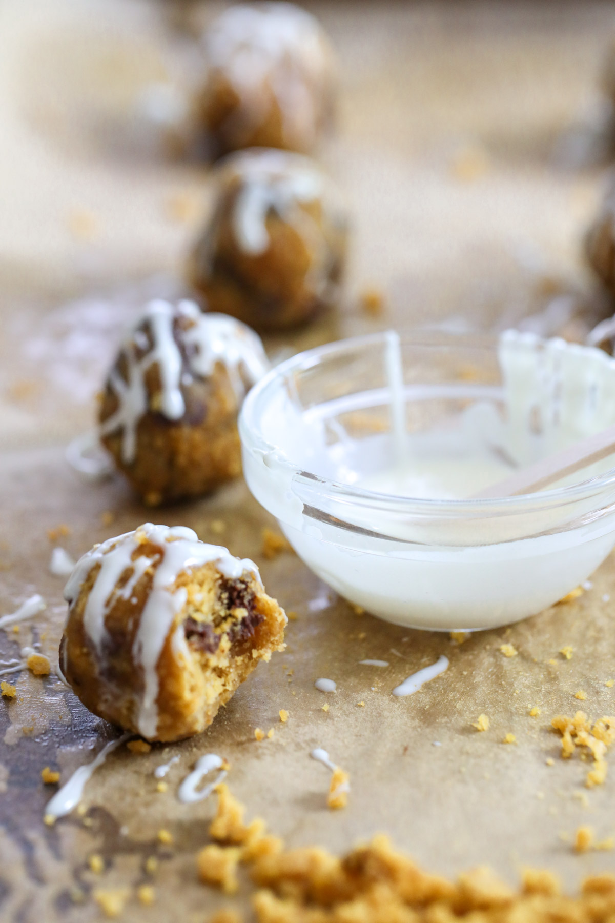 frosting with pumpkin chocolate chip balls