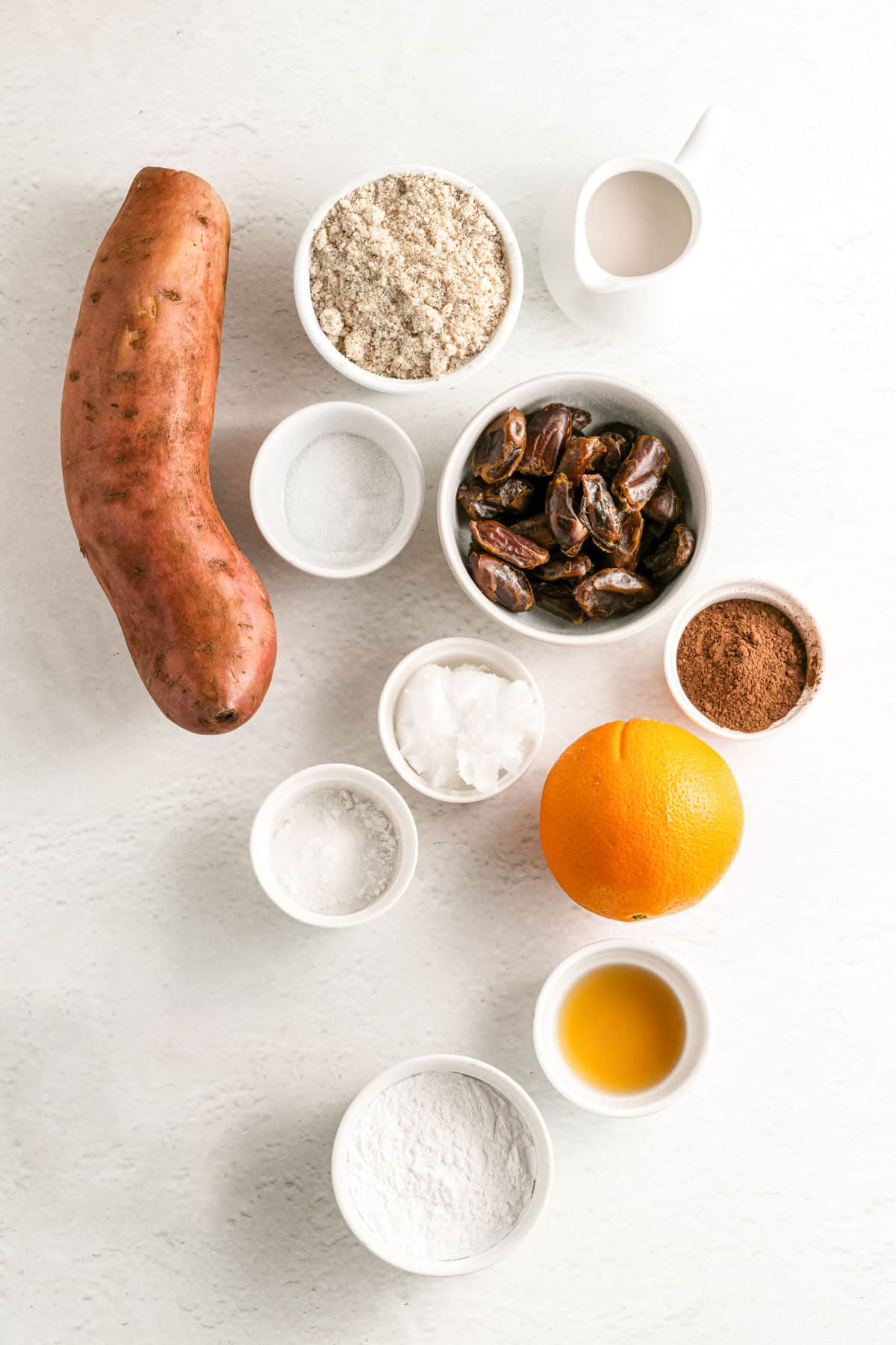 Ingredients for sweet potato brownies