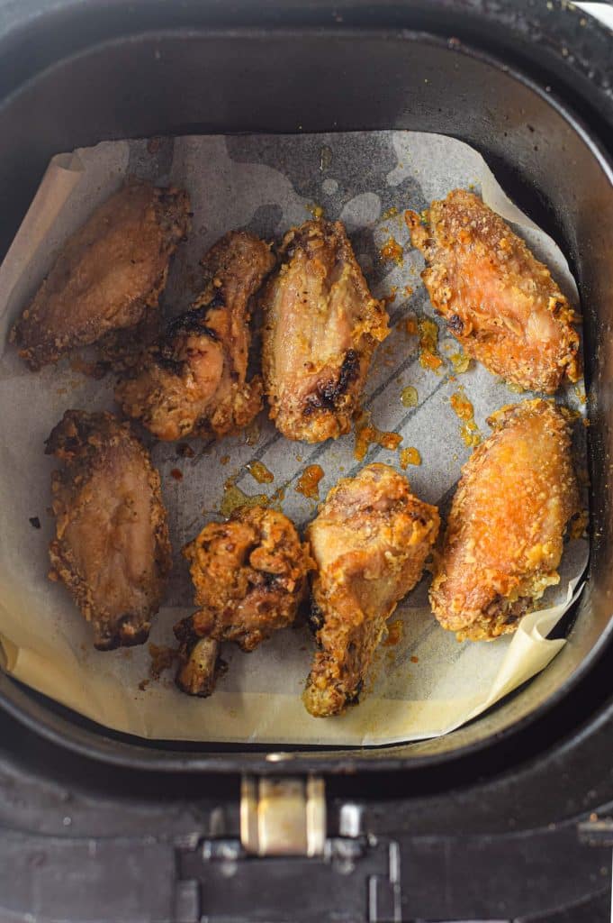 wings after cooking in the air fryer