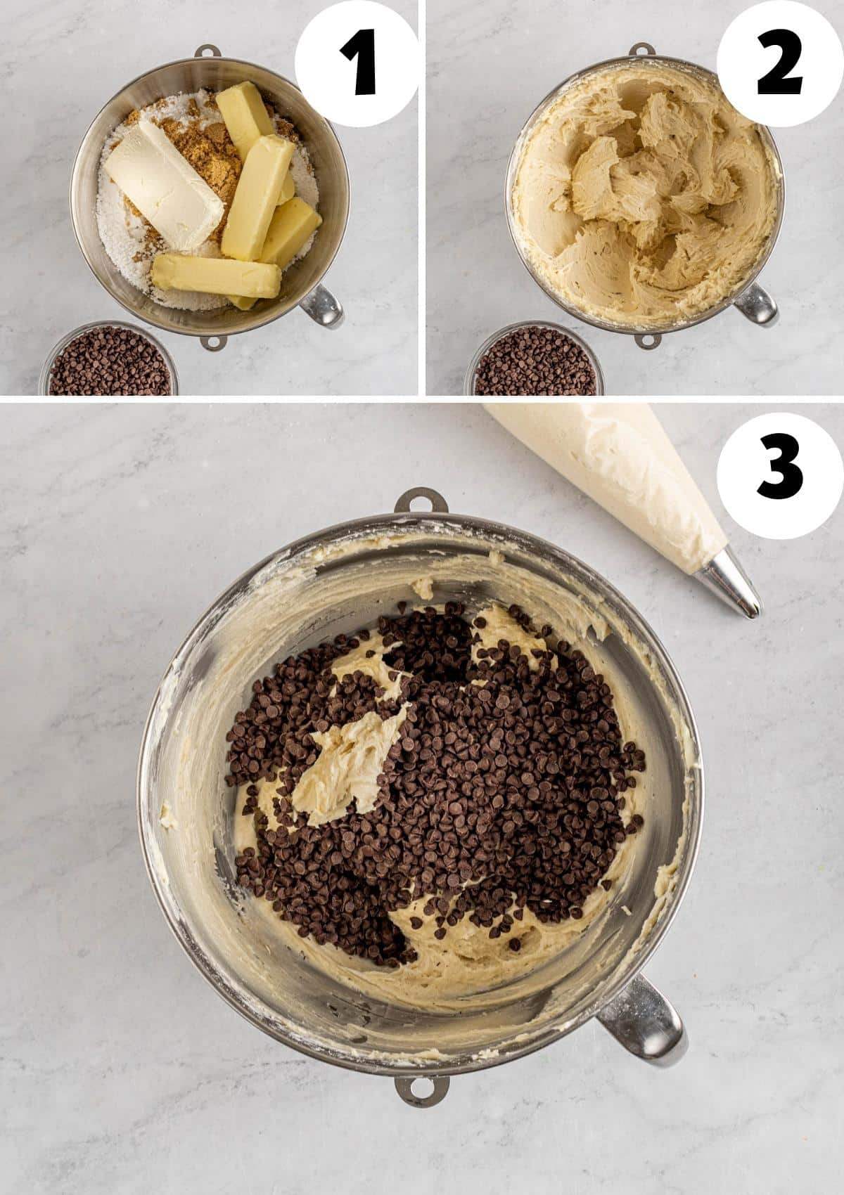 frosting directions, including adding cream cheese, butter, and brown sugar to a mixing bowl