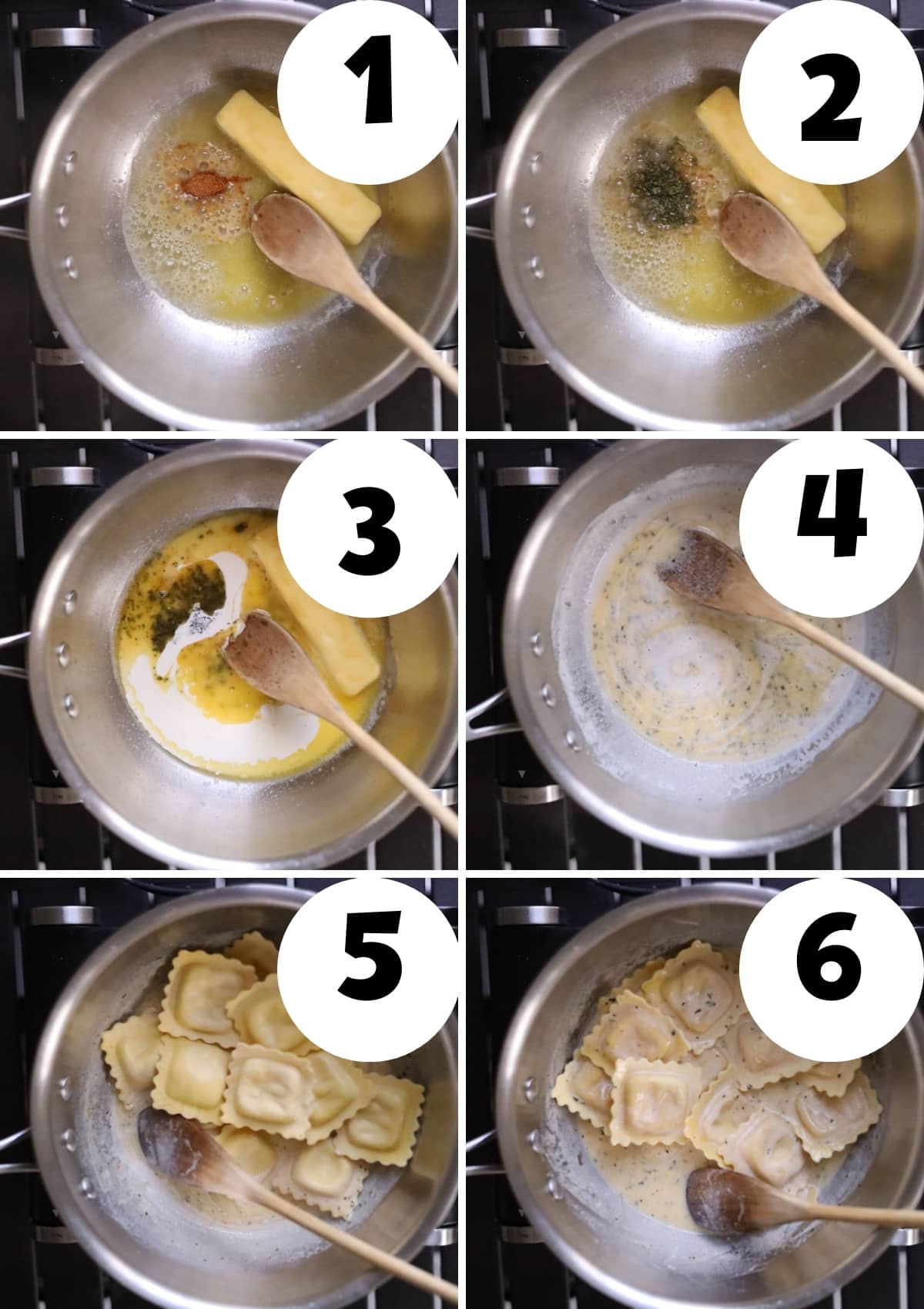 directions for making buttery, creamy lobster ravioli sauce