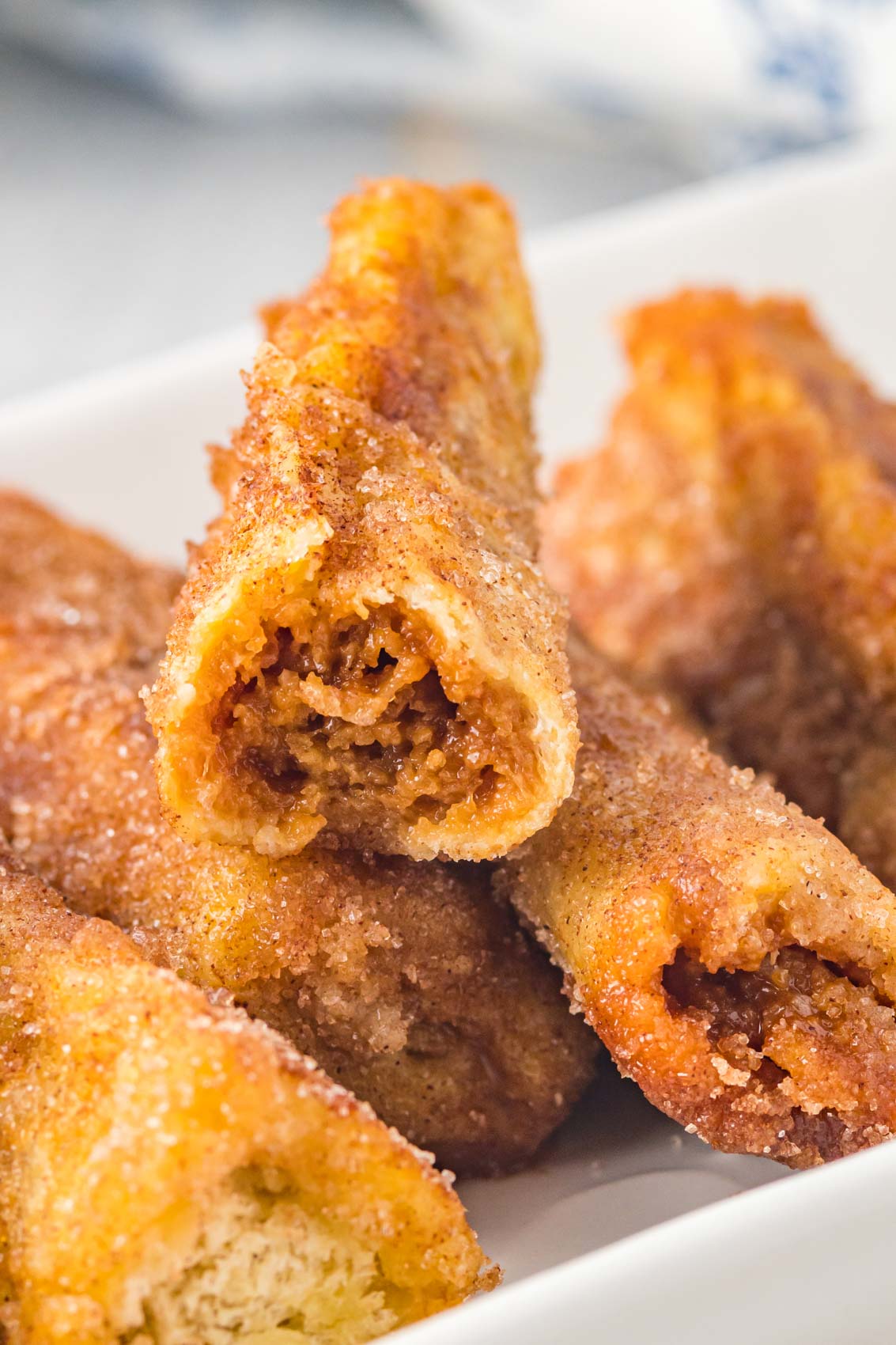 stack of churros french toast rolls