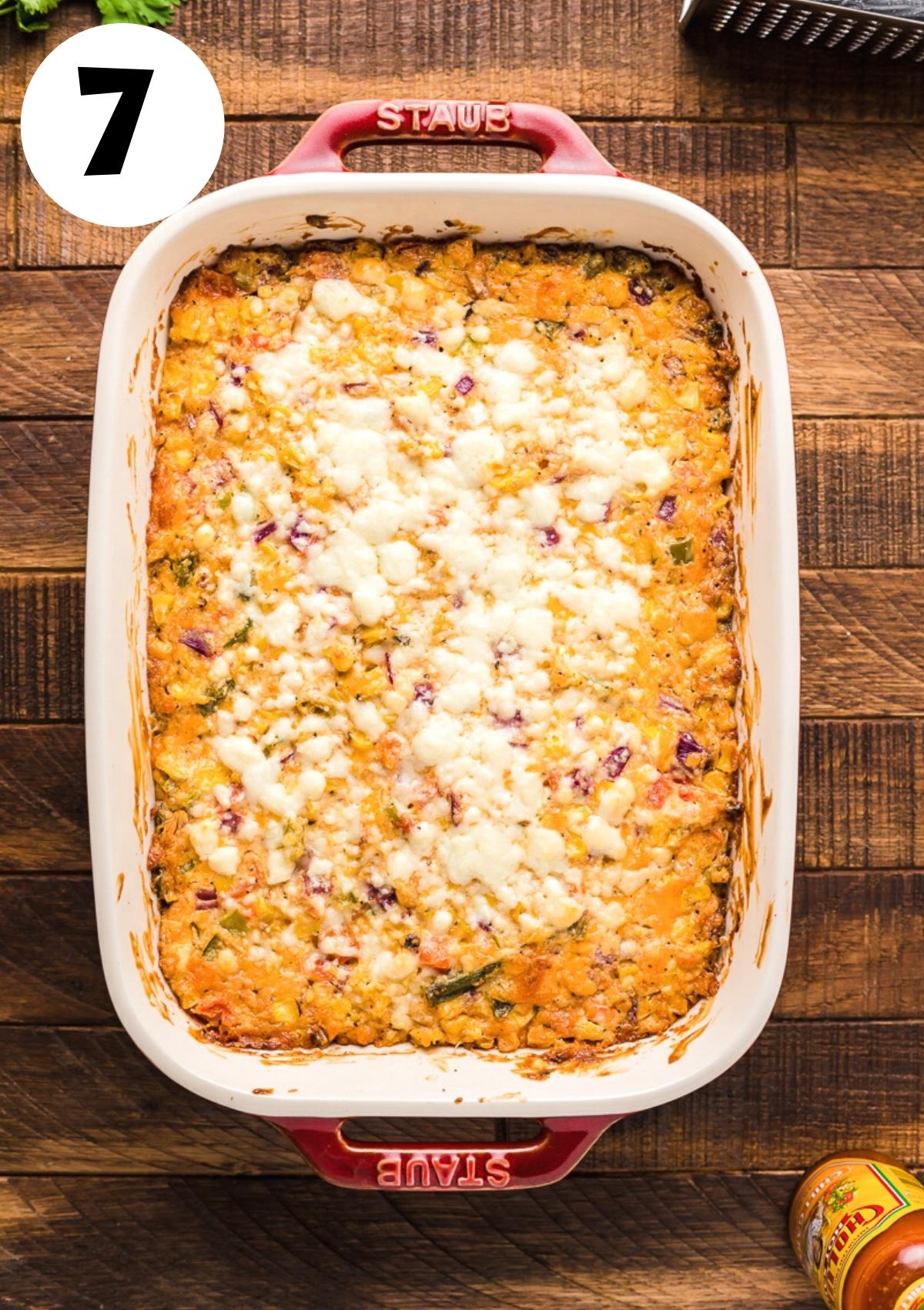 casserole with Mexican street corn