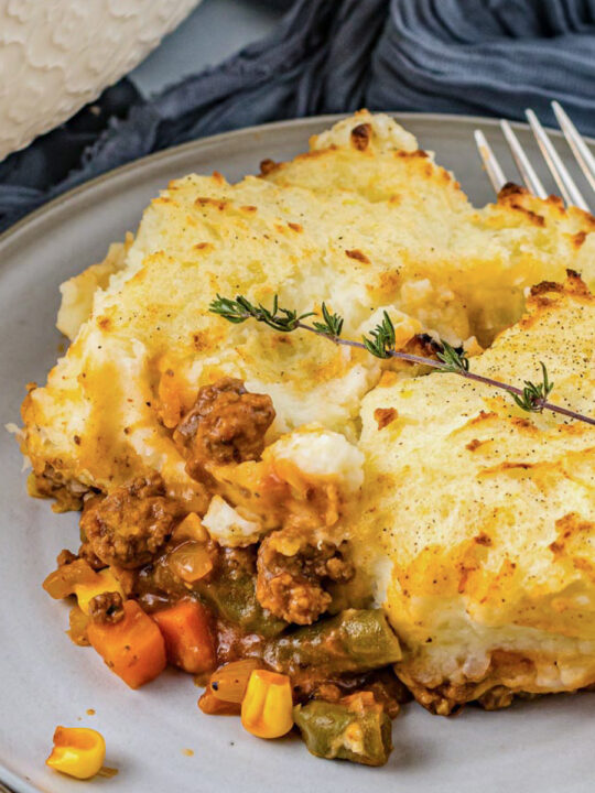 shepherds pie with herb on top
