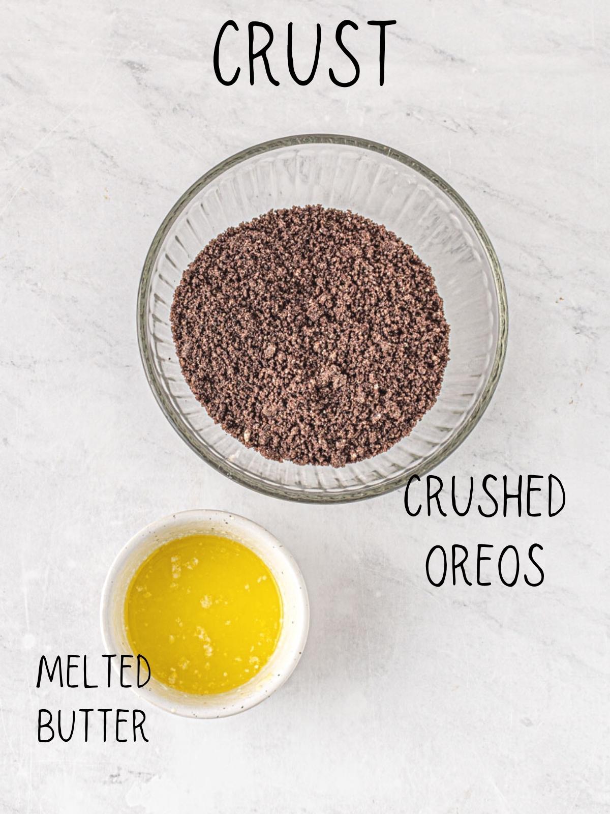 crushed oreos and melted butter