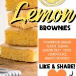 stack of lemon brownies