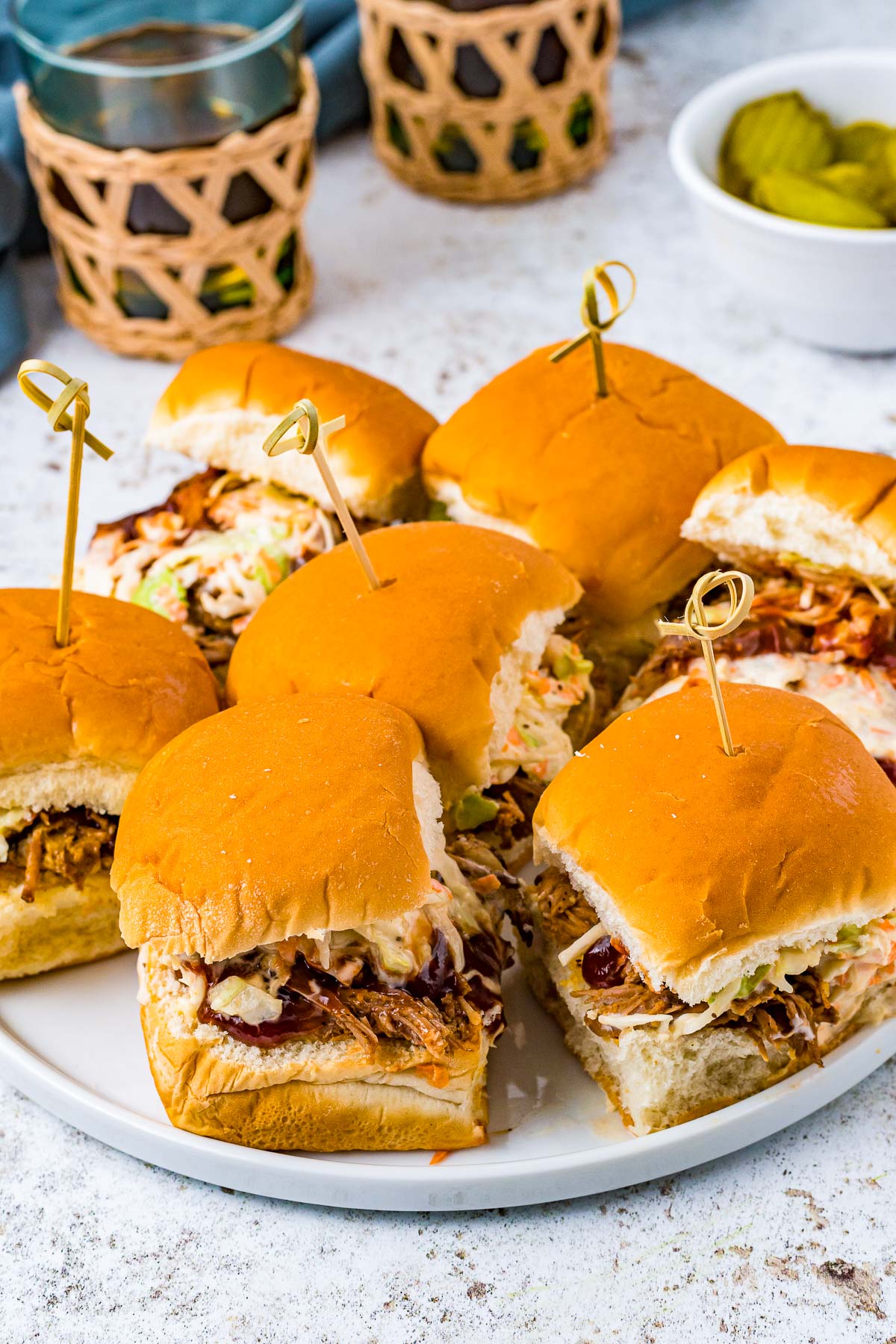 pulled pork sliders on a plate