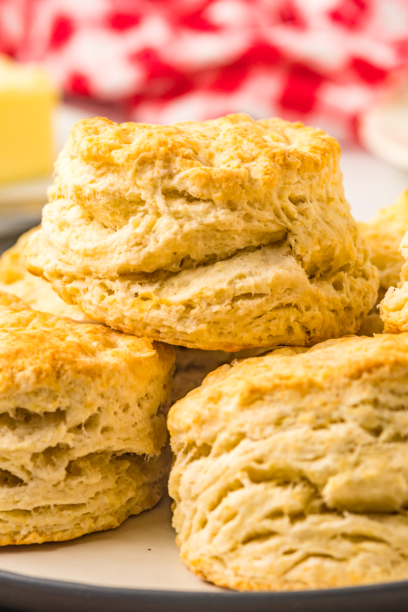 large biscuits stacked on each other