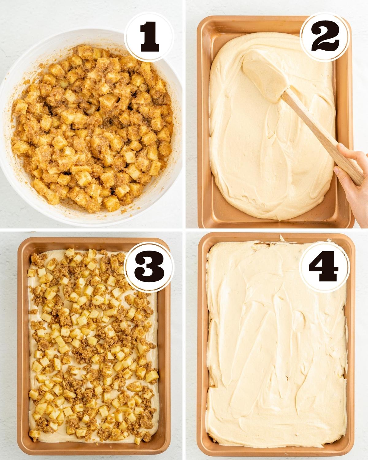 layering instructions for apple streusel cake