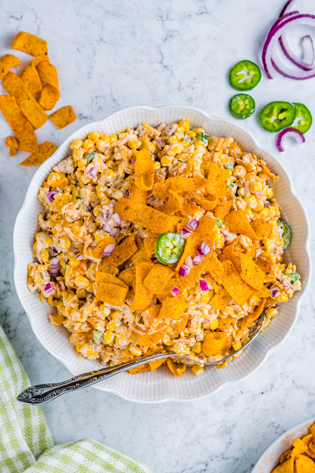 frito corn chip salad in a large bowl