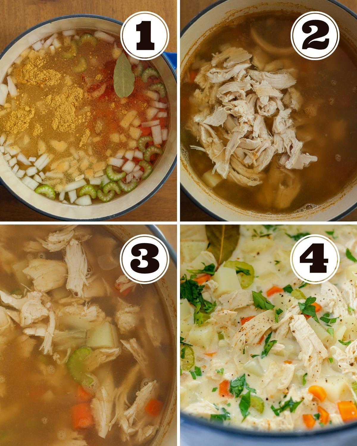 instructions for making chicken potato soup