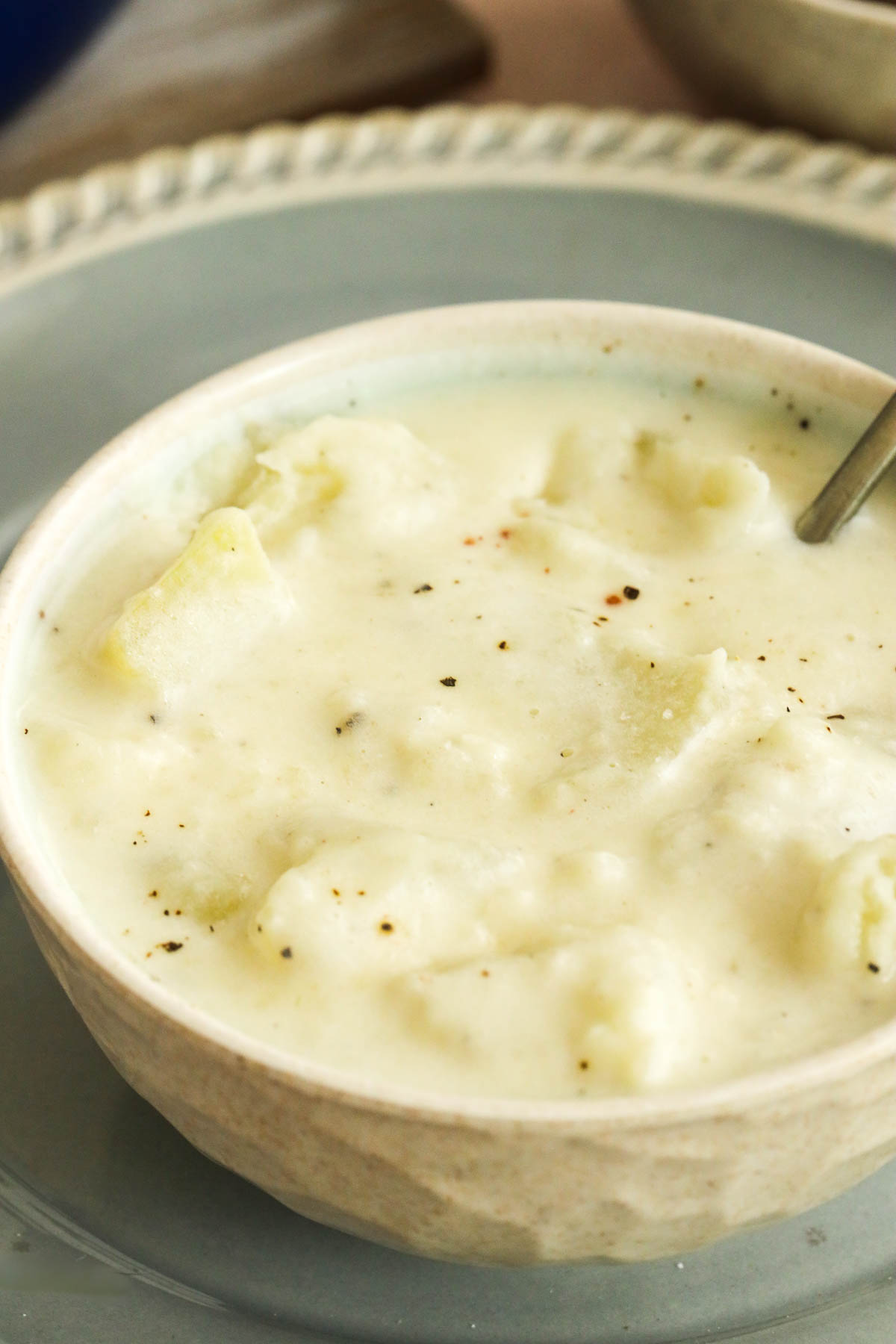 bowl of thick, creamy potato soup