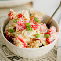 tomato cracker mayo salad with green onion