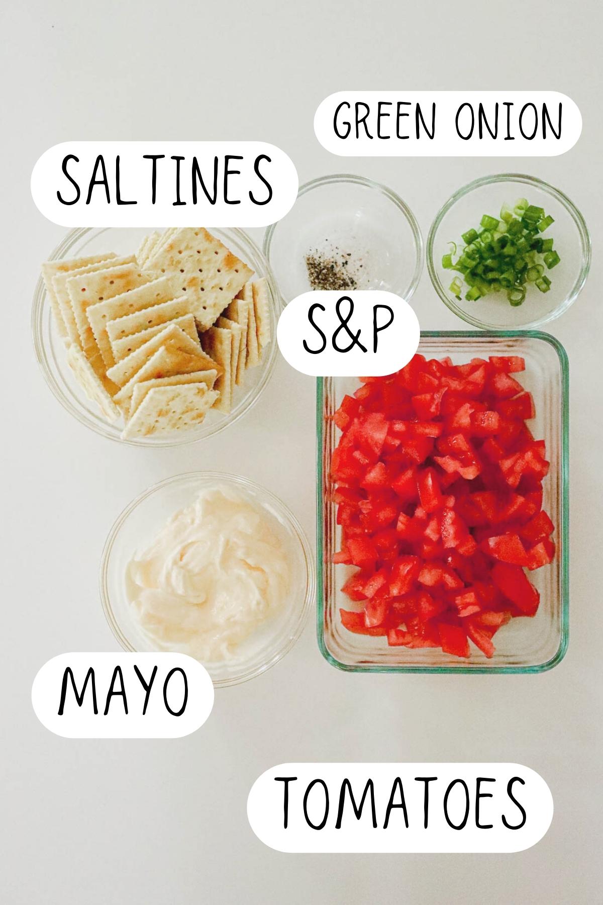 ingredients for tomato cracker salad